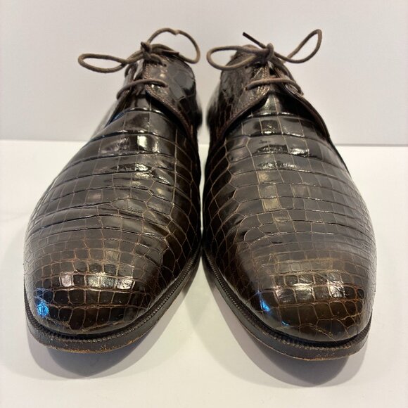 Neiman Marcus Special Order Alligator 2-Eyelet Derby Dress Shoes - Size 10D main image 10